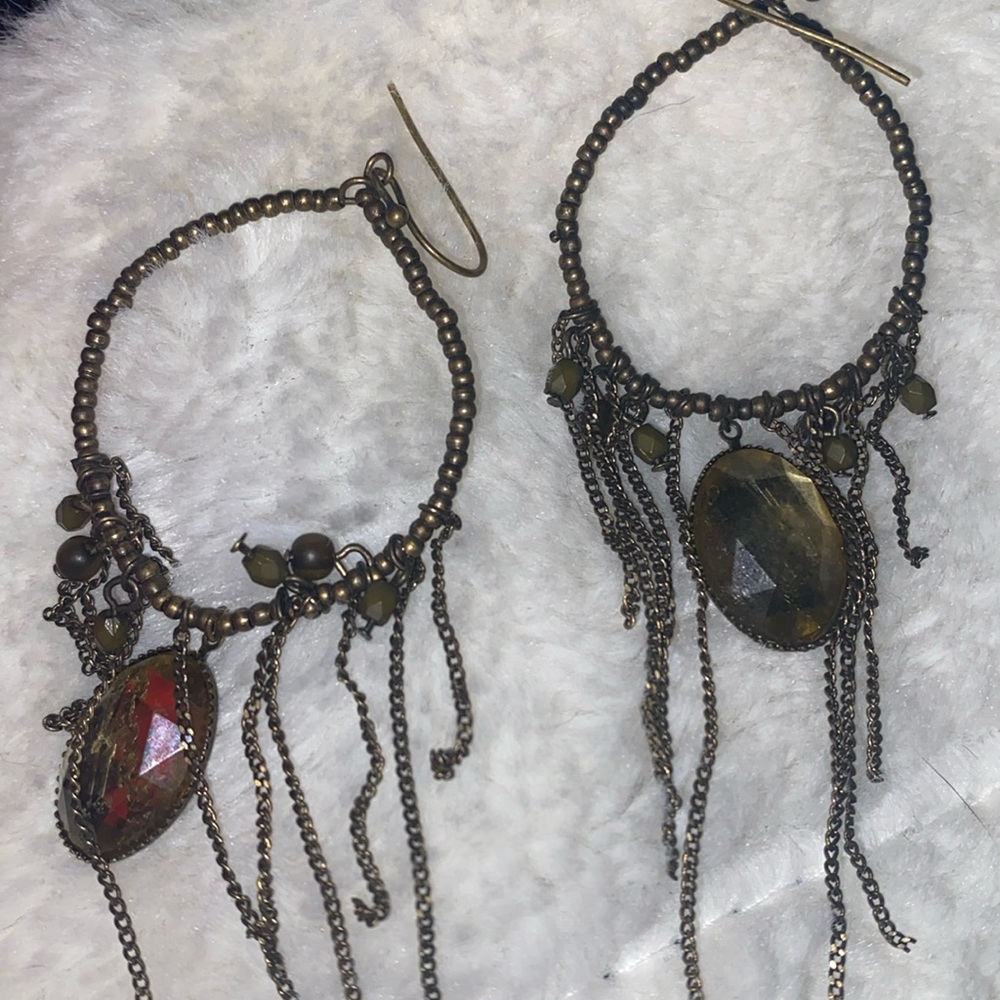 Beaded teardrop shape earrings